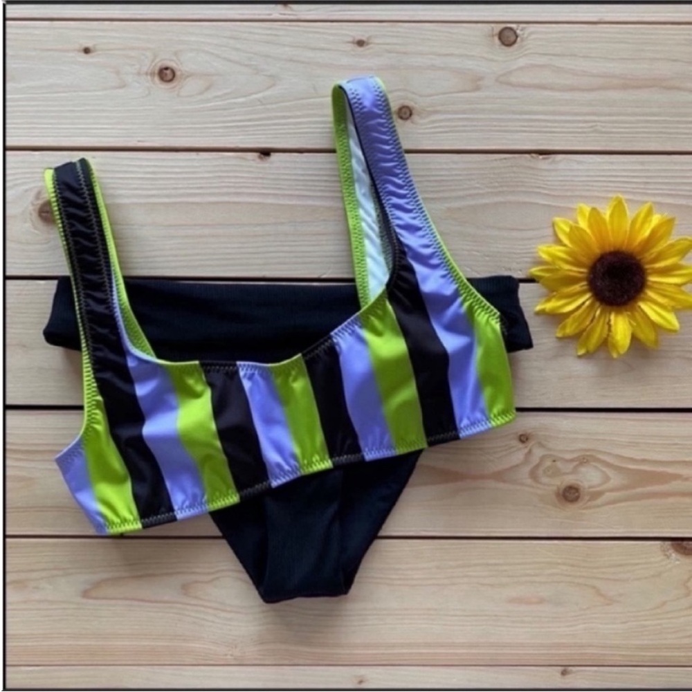 Solid & striped Bikini Top New